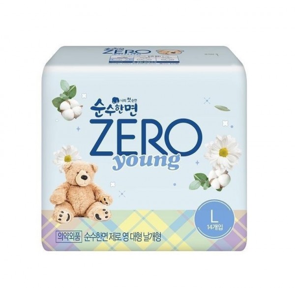  BĂNG VỆ SINH HÀN QUỐC KLEANNARA ZERO YOUNG COTTON, CÓ CÁNH, SIÊU MỀM MẠI, KHÔNG MÙI - size L (29cm) - 14 miếng