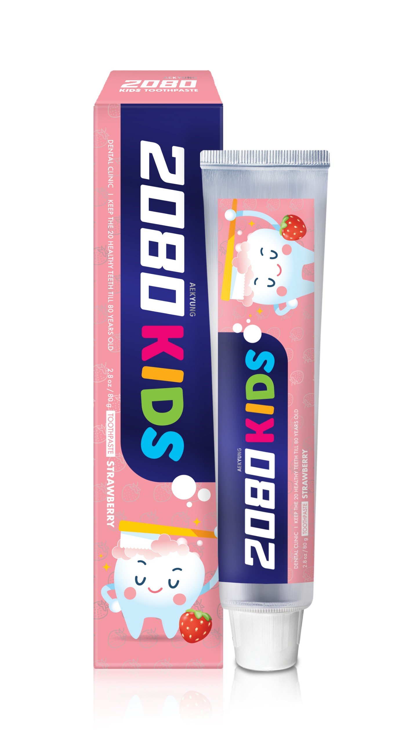 KEM ĐÁNH RĂNG TRẺ EM CAO CẤP HÀN QUỐC 2080 KID (HƯƠNG DÂU)
