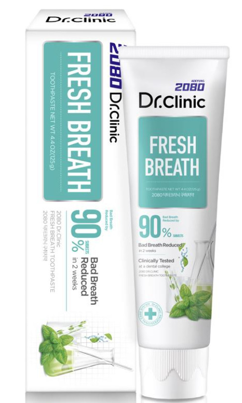 KEM ĐÁNH RĂNG CAO CẤP HÀN QUỐC 2080 DR.CLINIC FRESH BREATH (Chuyên gia nha khoa - Ngăn ngừa hơi thở có mùi)